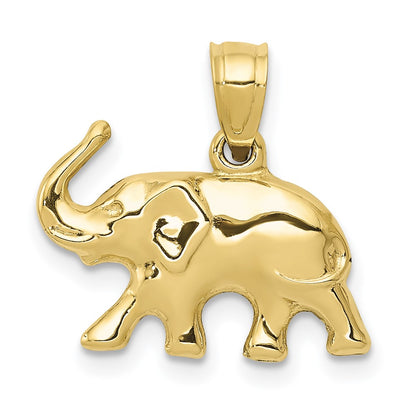 10kt Yellow Gold 3D Elephant Pendant