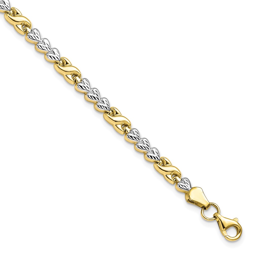 Leslie's 10K w/Rhodium D/C Infinity & Heart Bracelet