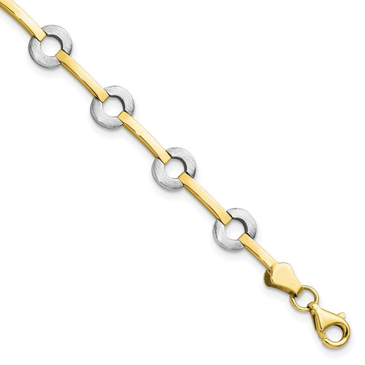 Leslie's 10K w/Rhodium Fancy Bracelet