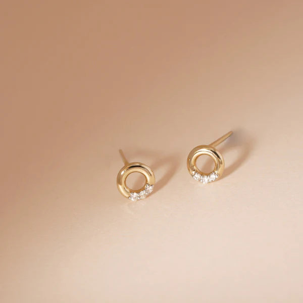 LENA | Open Circle Diamond Studs