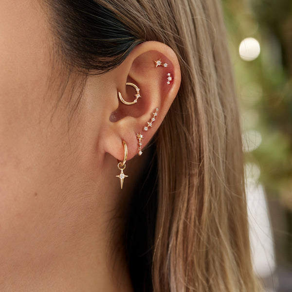 NOVA | Triple Diamond Starburst Single Earring