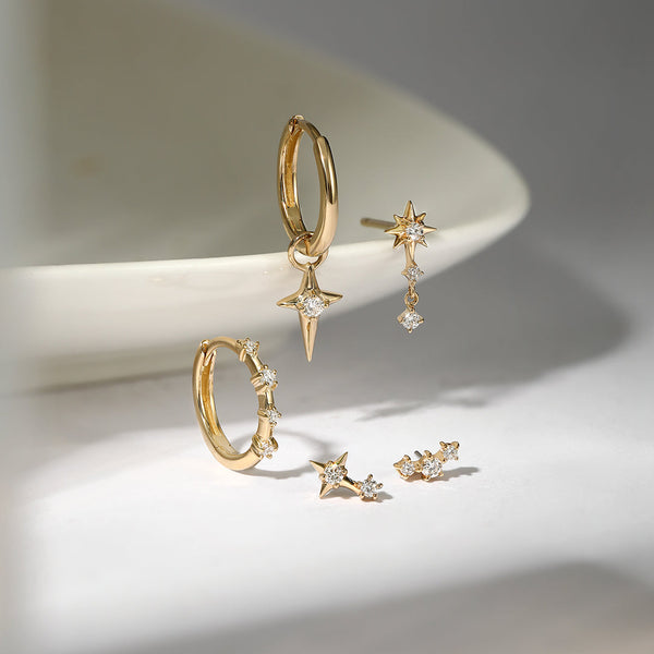 VELA | Diamond Huggie Hoop Earring
