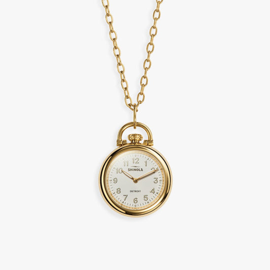 24MM RUNWELL WATCH PENDANT NECKLACE | Gold