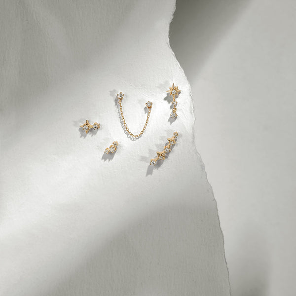 NOVA | Triple Diamond Starburst Single Earring