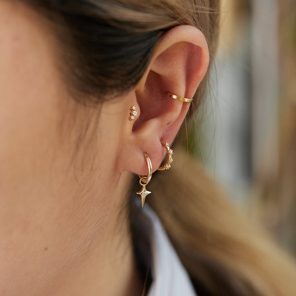 VELA | Diamond Huggie Hoop Earring