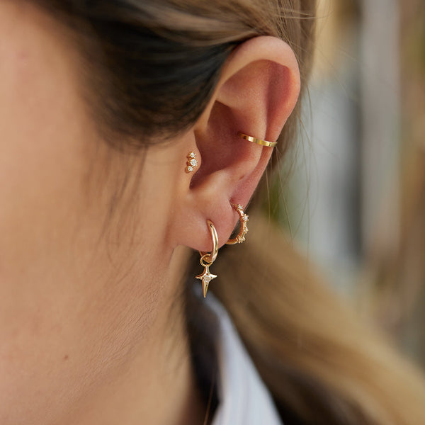 VELA | Diamond Huggie Hoop Earring
