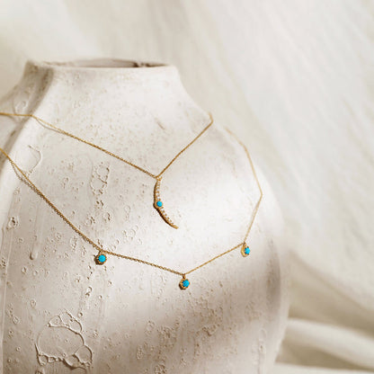 AMINA | Turquoise 3-Stone Station Necklace