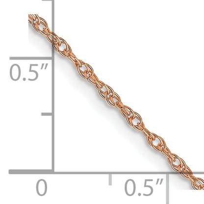 14k Rose Gold 1.15mm Baby Rope Chain