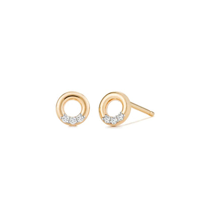 LENA | Open Circle Diamond Studs