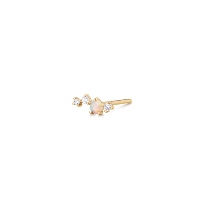 VENUS | Single Opal and Diamond Stud