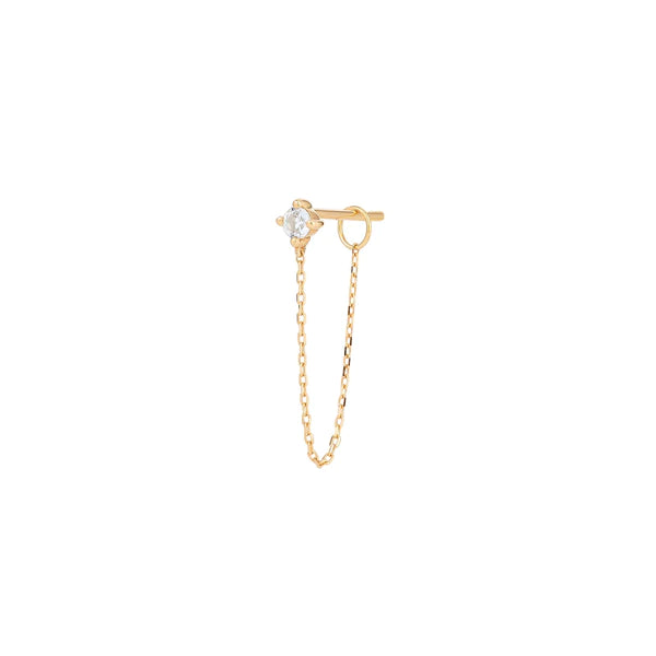 AVA | White Sapphire Chain Single Drop Earring