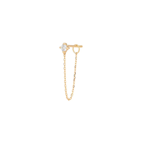 AVA | White Sapphire Chain Single Drop Earring