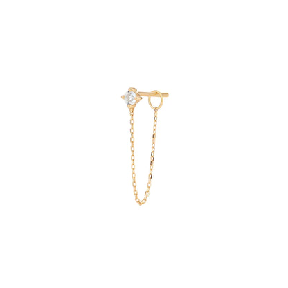 AVA | White Sapphire Chain Single Drop Earring