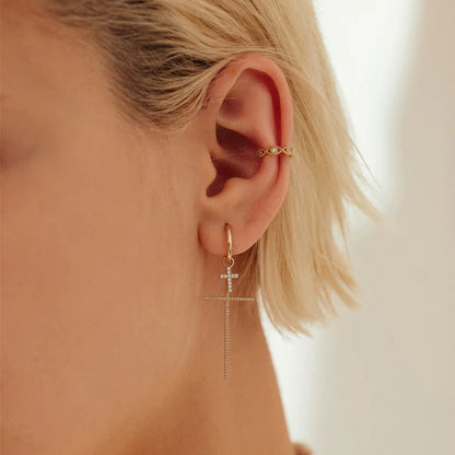 ESTHER | Diamond Cross Earring Charm