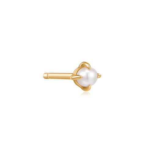 EVANGELINE | Single White Pearl Stud Earring