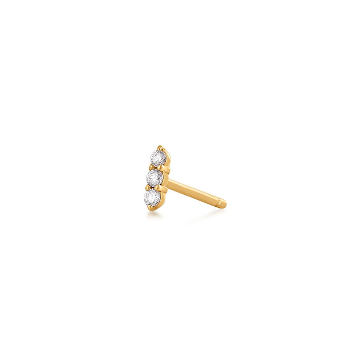AGNES | Triple Diamond Single Stud