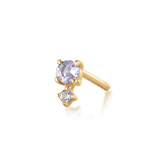 DECEMBER | Tanzanite and White Sapphire Stud Earring