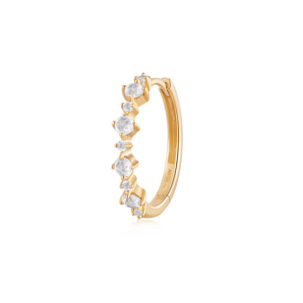 AUDREY | Rose Cut White Sapphire Single Huggie Hoop