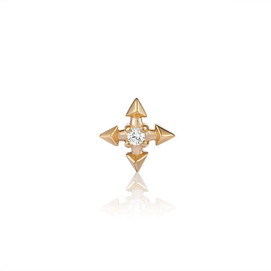 LIESE | Diamond 4-Pointed Cross Single Earring