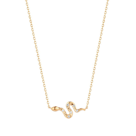 NEFERTITI | Diamond Snake Necklace