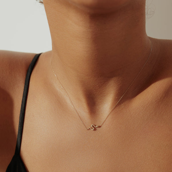 NEFERTITI | Diamond Snake Necklace