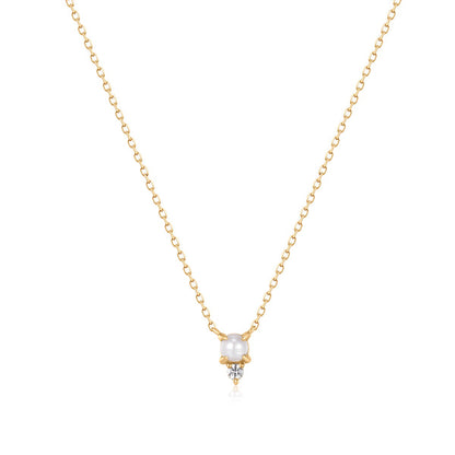 TALIA | White Pearl & White Sapphire Necklace