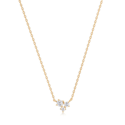 NORMA | Rose Cut Triple White Sapphire Necklace