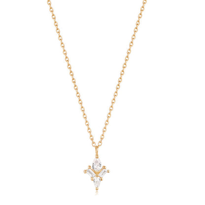 AURORA | Pear and Baguette White Sapphire Necklace