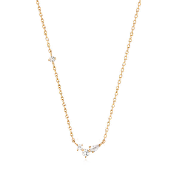 CAMI | Pear and Round White Sapphire Necklace