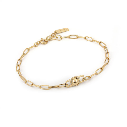 Gold Orb Link Chunky Chain Bracelet