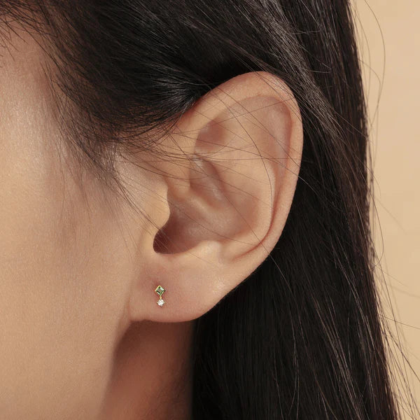 EMMIE | Emerald and Diamond Studs