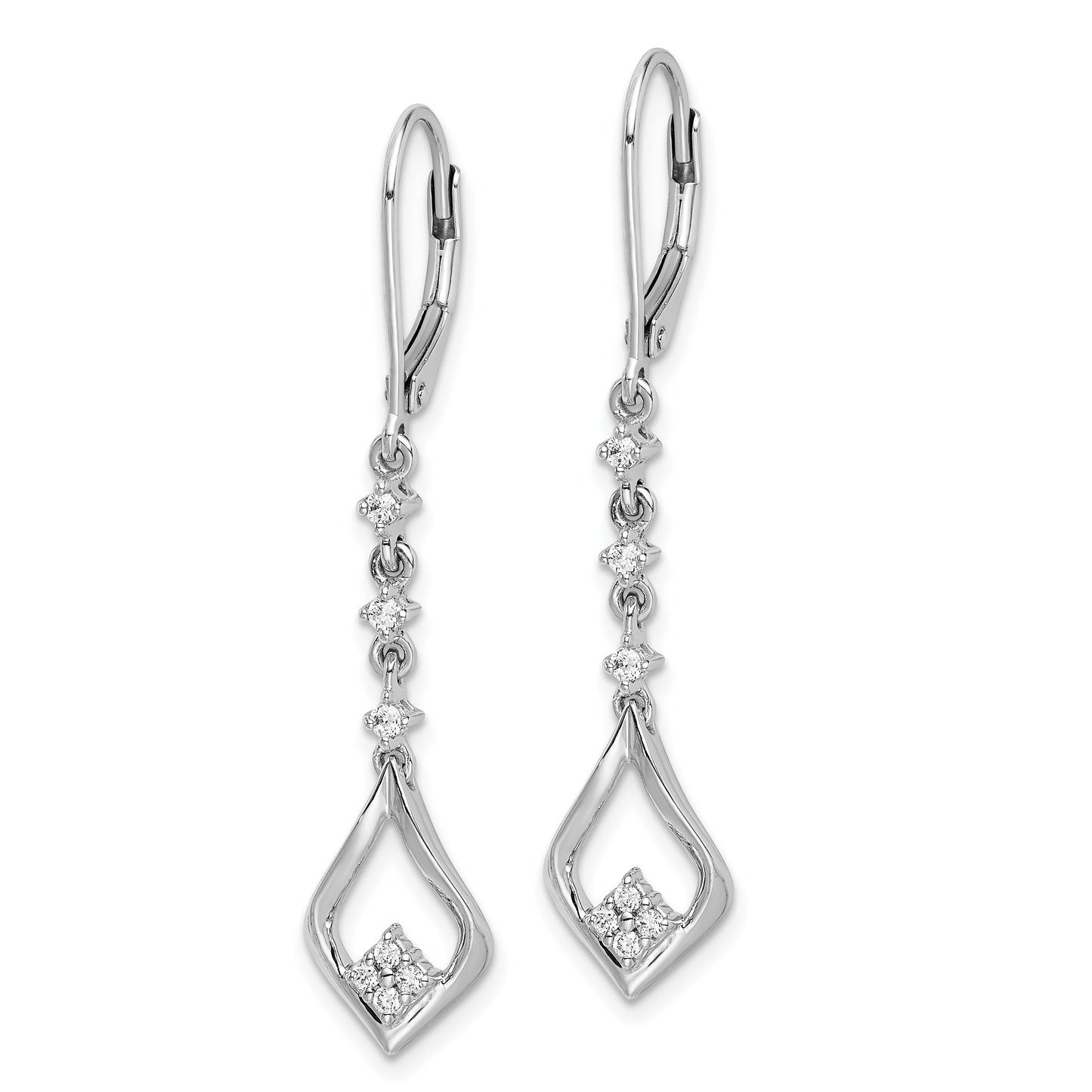 14K White Gold Lab Grown Diamond SI1/SI2, G H I, Leverback Earrings