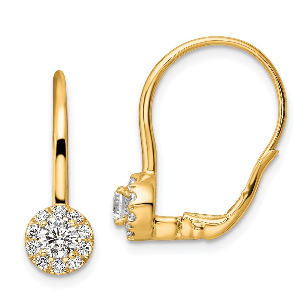 14K Lab Grown Diamond Leverback Drop Earrings