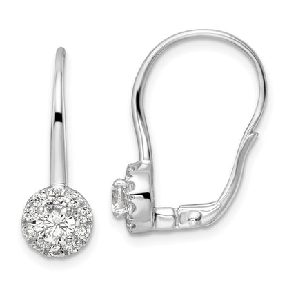 14K White Gold Lab Grown Diamond Leverback Drop Earrings