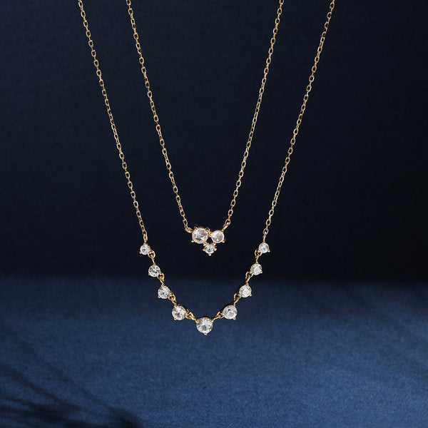 ROSAMUND | Rose Cut White Sapphire Necklace