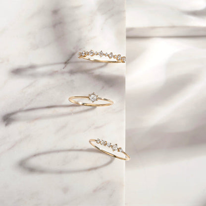 MARGARET | Rose Cut White Sapphire Band Ring