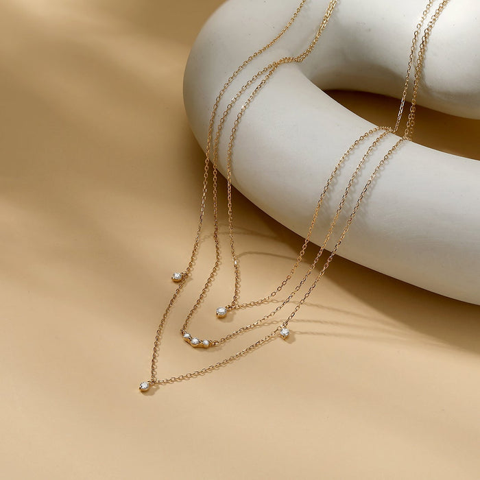 CRESSIDA | Floating Triple Diamond Necklace