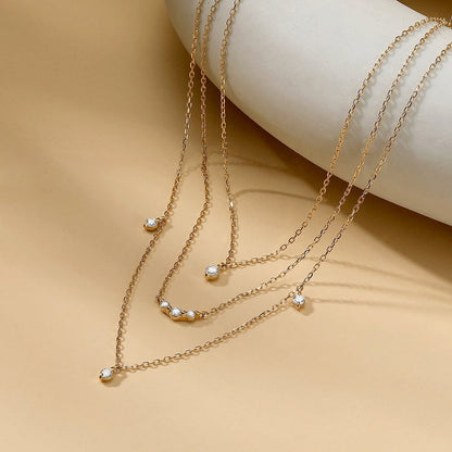 INEZ | Triple Diamond Necklace