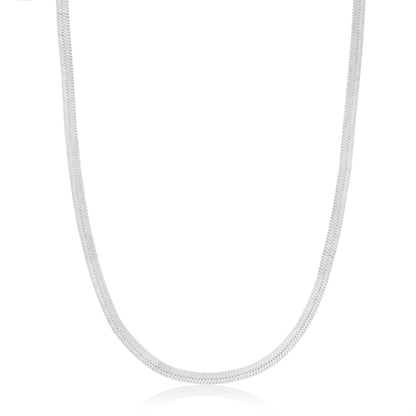 Silver Flat Snake Chain Necklace