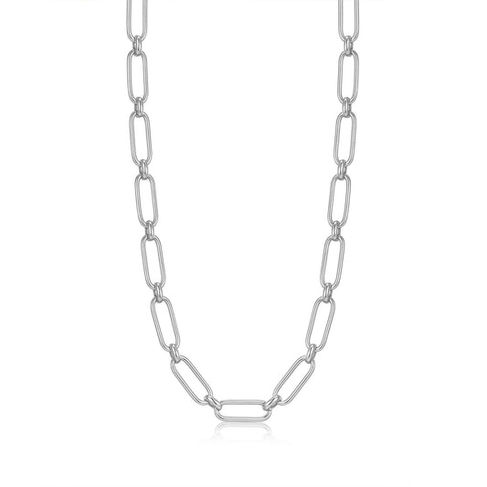 Silver Cable Connect Chunky Chain Necklace