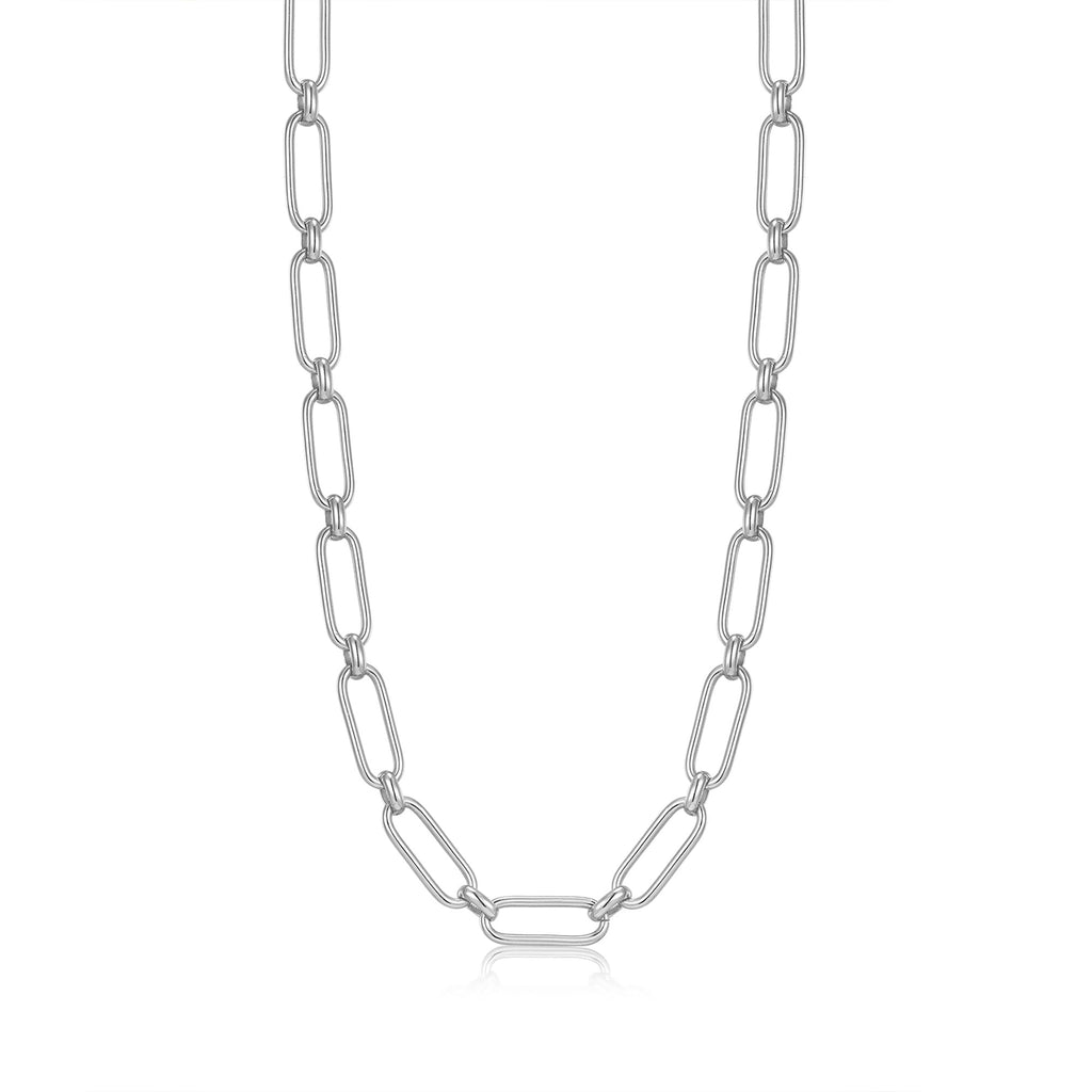 Silver Cable Connect Chunky Chain Necklace
