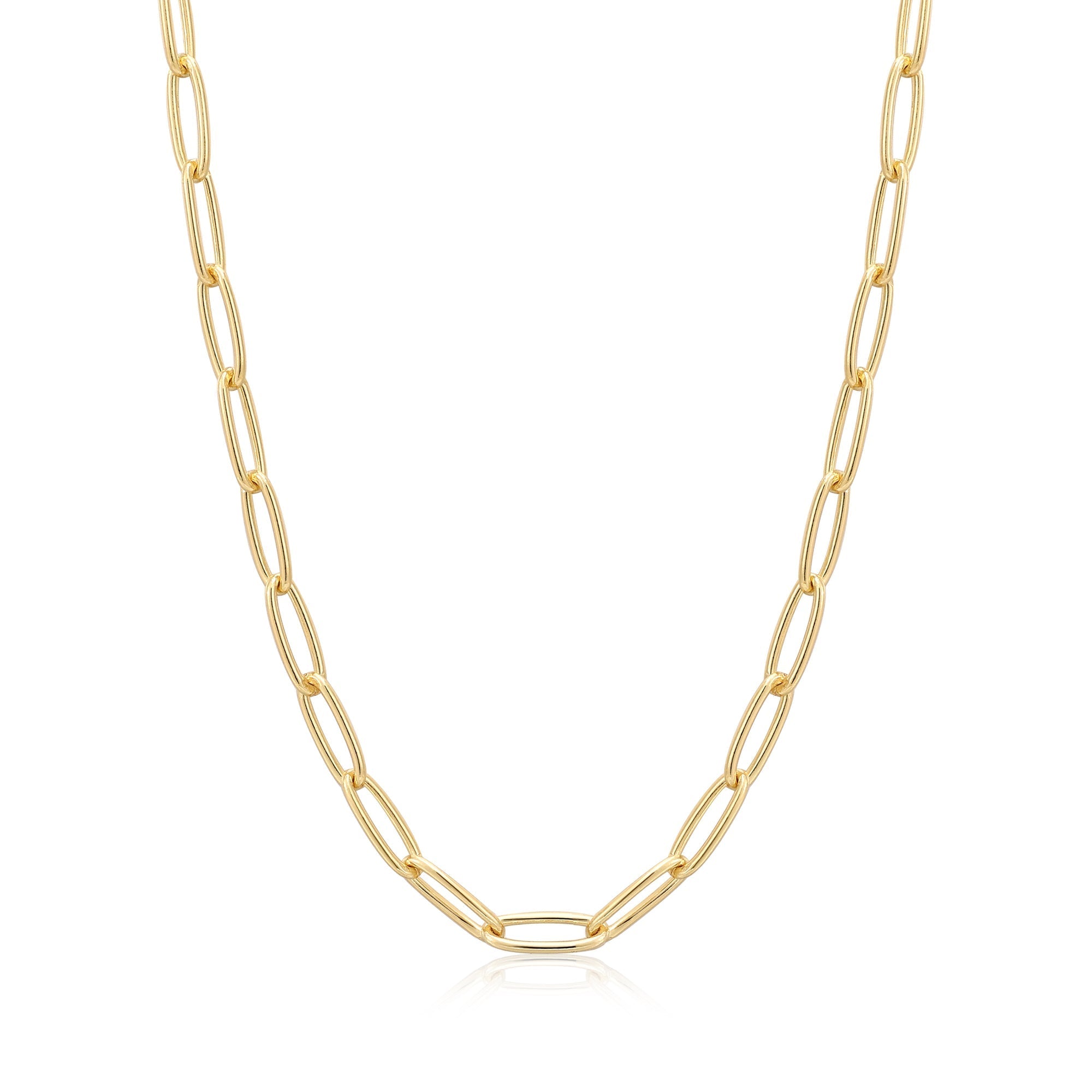 Gold Paperclip Chunky Chain Necklace