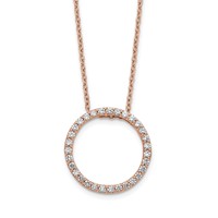 14K Rose Gold Lab Grown Diamond SI1/SI2, G H I, Circle Necklace