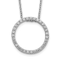 14K White Gold Lab Grown Diamond SI1/SI2, G H I, Circle Necklace