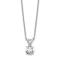 14K White Gold Lab Grown Diamond 1/2ct. Round SI+, H+, Solitaire Necklace