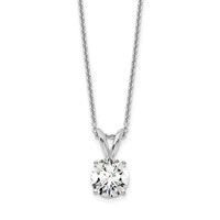 14K White Gold Lab Grown Diamond 3/4ct. Round SI+, H+, Solitaire Necklace