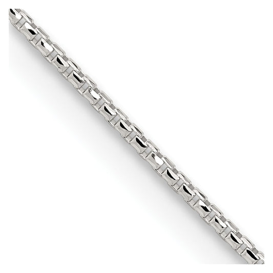 Sterling Silver 1.5mm Diamond-cut Round Box Chain w/4in ext.