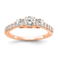 14kr Lab Grown Diamond SI1/SI2, G H I, 3-Stone Engagement Ring