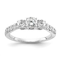14K White Gold Lab Grown Dia SI1/SI2, G H I, 3-Stone Comp Eng Ring