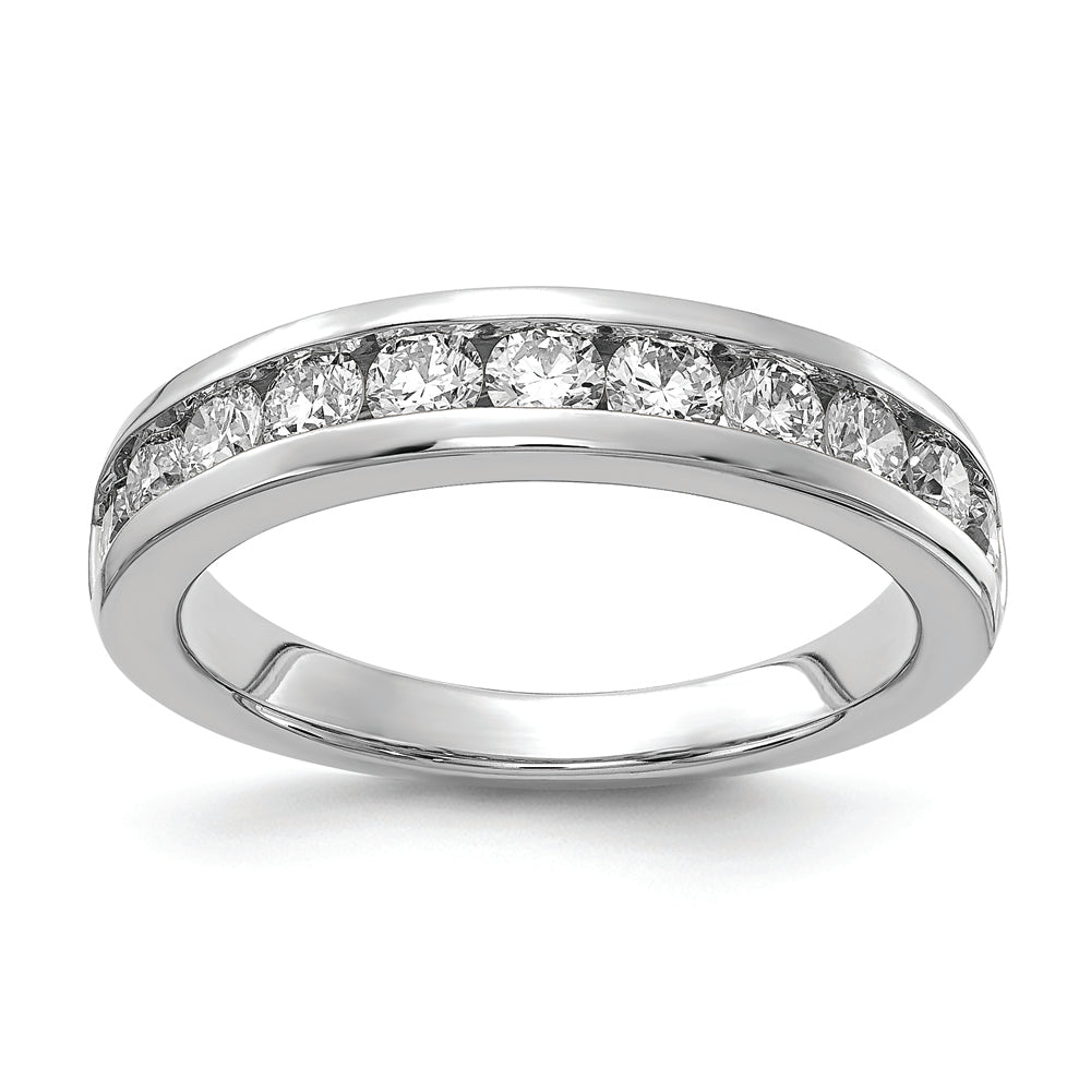 14K White Gold Lab Grown Diamond SI1/SI2, G H I, 11-Stone Channel Band